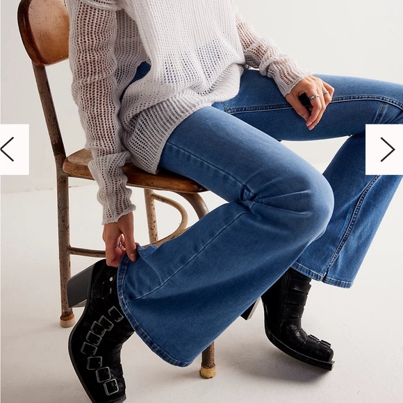 Low rise free people penny pull on flares 26 -in perfect shape - Picture 2 of 8